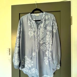 Womens button up , loose top, great for work or summer cover up